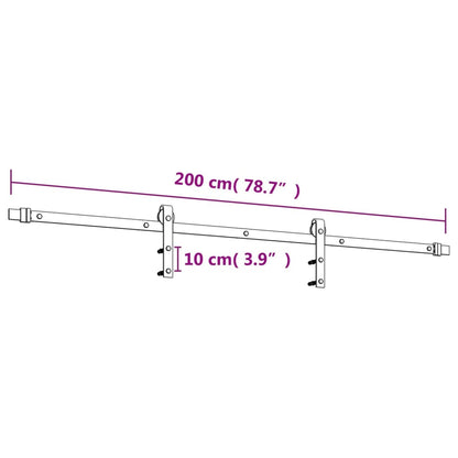 vidaXL Porta Scorrevole con Set Hardware 95x210 cm Legno Massello Pino