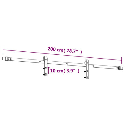 vidaXL Porta Scorrevole con Set Hardware 90x210 cm Legno Massello Pino