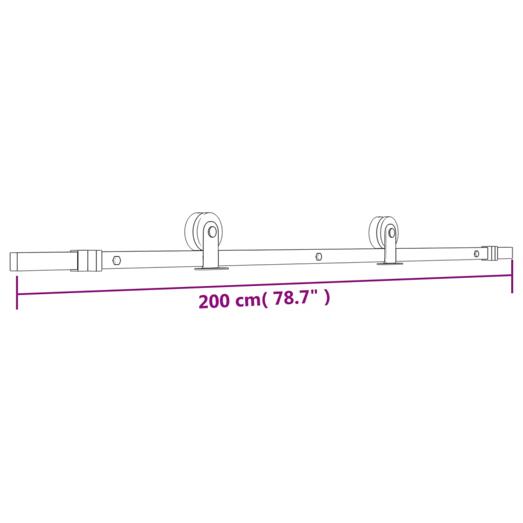 vidaXL Porta Scorrevole con Set Hardware 95x210 cm Legno Massello Pino
