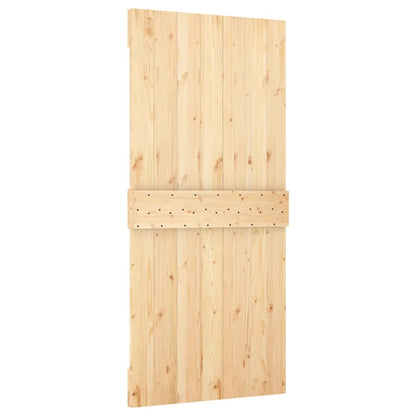 vidaXL Porta Scorrevole con Set Hardware 95x210 cm Legno Massello Pino