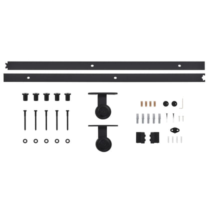 vidaXL Porta Scorrevole con Set Hardware 95x210 cm Legno Massello Pino