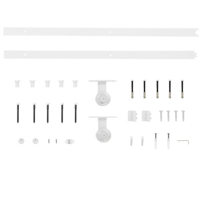 vidaXL Porta Scorrevole con Set Hardware 85x210 cm Legno Massello Pino