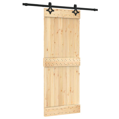 vidaXL Porta Scorrevole con Set Hardware 80x210 cm Legno Massello Pino