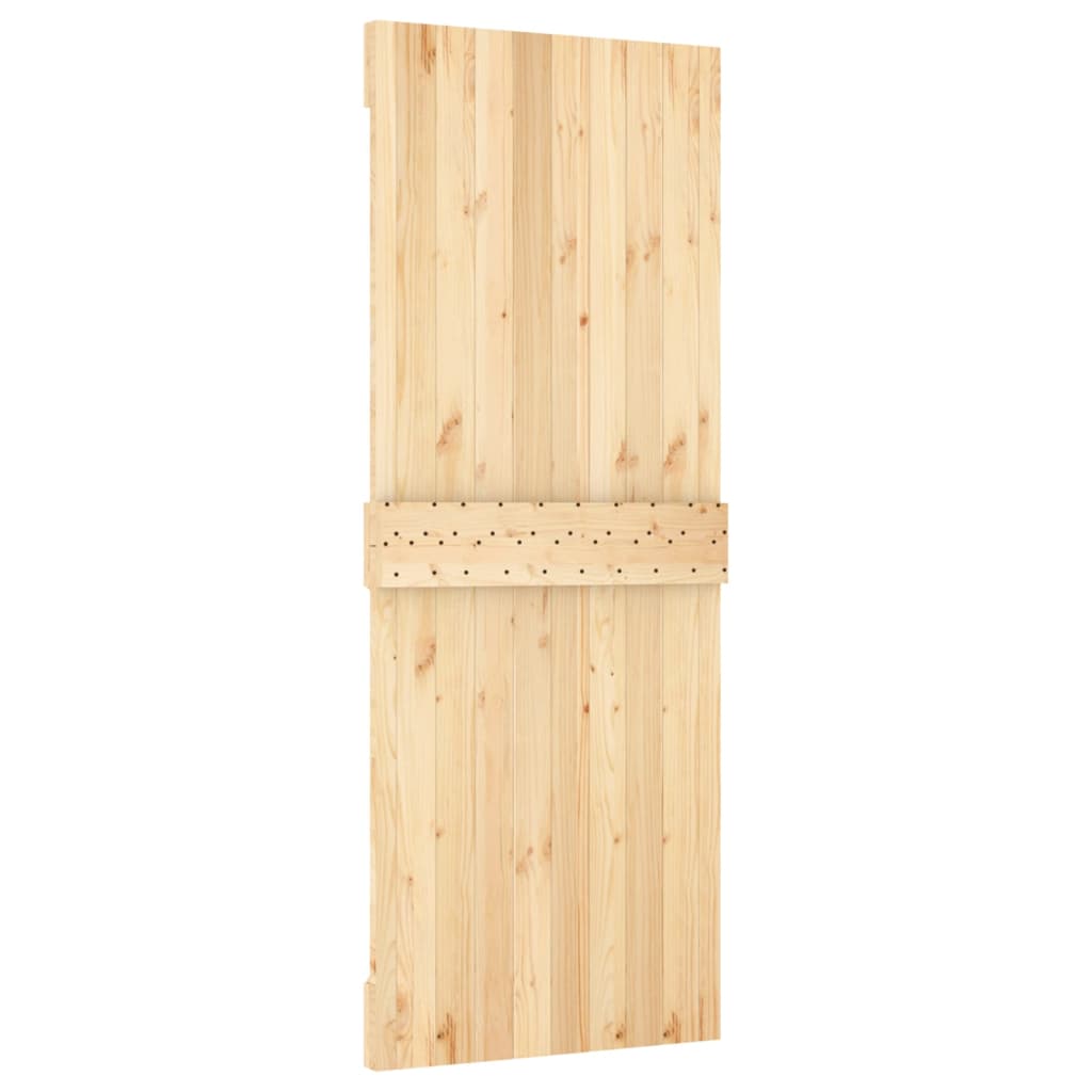 vidaXL Porta Scorrevole con Set Hardware 80x210 cm Legno Massello Pino