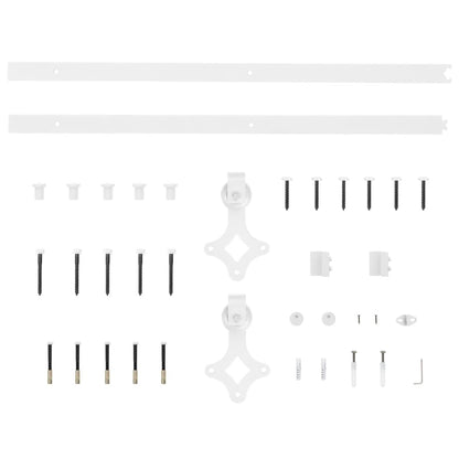 vidaXL Porta Scorrevole con Set Hardware 85x210 cm Legno Massello Pino