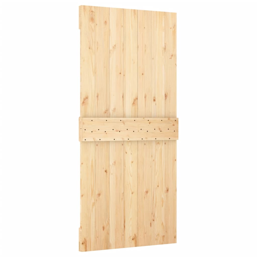 vidaXL Porta Scorrevole con Set Hardware 100x210cm Legno Massello Pino