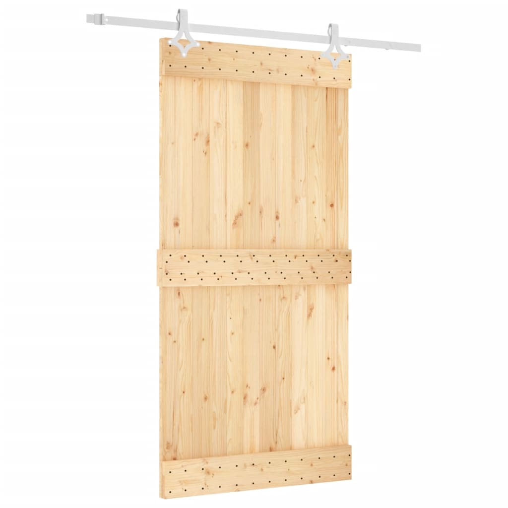 vidaXL Porta Scorrevole con Set Hardware 100x210cm Legno Massello Pino