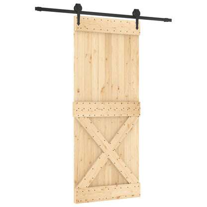 vidaXL Porta Scorrevole con Set Hardware 85x210 cm Legno Massello Pino