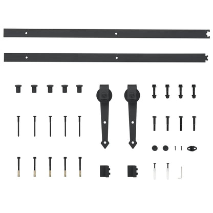 vidaXL Porta Scorrevole con Set Hardware 85x210 cm Legno Massello Pino