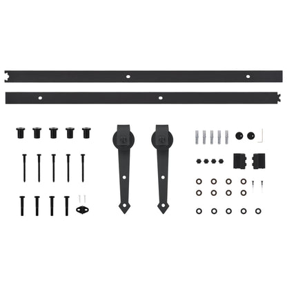 vidaXL Porta Scorrevole con Set Hardware 85x210 cm Legno Massello Pino
