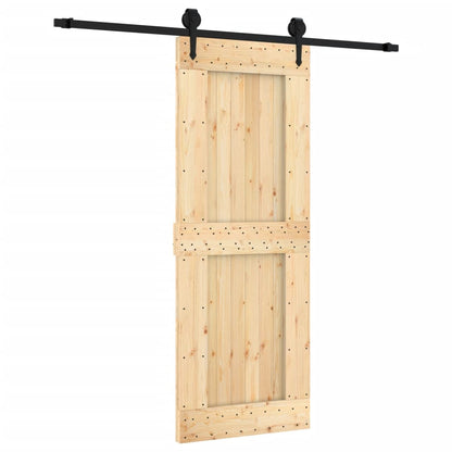 vidaXL Porta Scorrevole con Set Hardware 80x210 cm Legno Massello Pino