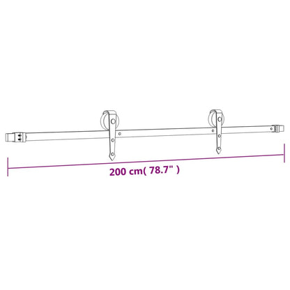 vidaXL Porta Scorrevole con Set Hardware 80x210 cm Legno Massello Pino