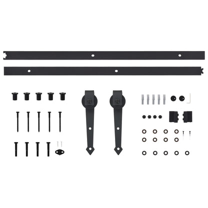 vidaXL Porta Scorrevole con Set Hardware 80x210 cm Legno Massello Pino