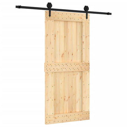 vidaXL Porta Scorrevole con Set Hardware 95x210 cm Legno Massello Pino