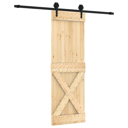 vidaXL Porta Scorrevole con Set Hardware 70x210 cm Legno Massello Pino