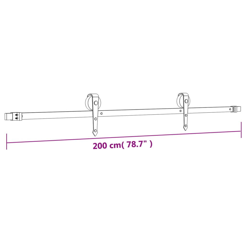 vidaXL Porta Scorrevole con Set Hardware 70x210 cm Legno Massello Pino