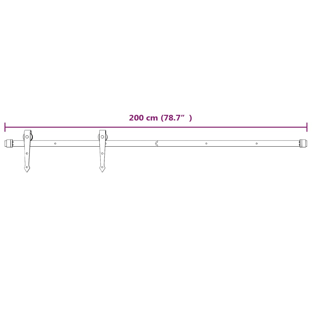 vidaXL Porta Scorrevole con Set Hardware 70x210 cm Legno Massello Pino