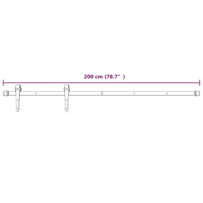 vidaXL Porta Scorrevole con Set Hardware 70x210 cm Legno Massello Pino