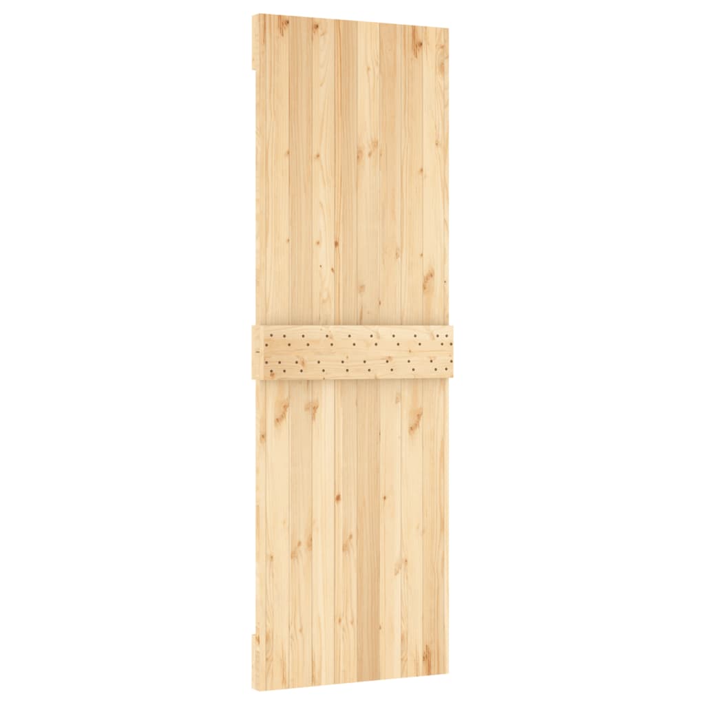 vidaXL Porta Scorrevole con Set Hardware 70x210 cm Legno Massello Pino