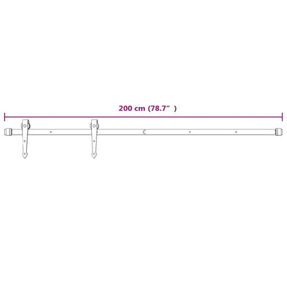 vidaXL Porta Scorrevole con Set Hardware 85x210 cm Legno Massello Pino