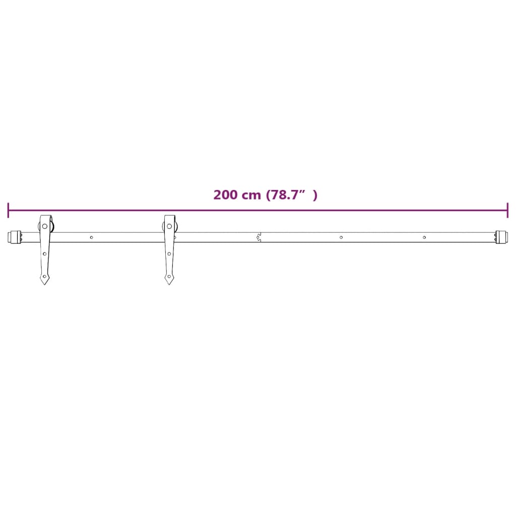 vidaXL Porta Scorrevole con Set Hardware 90x210 cm Legno Massello Pino