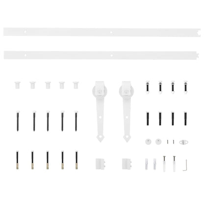 vidaXL Porta Scorrevole con Set Hardware 85x210 cm Legno Massello Pino