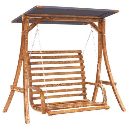 vidaXL Panca a Dondolo con Tetto Massello di Abete Finitura in Teak