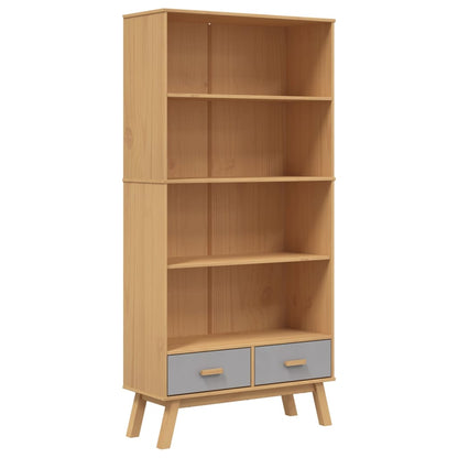 vidaXL Libreria 4 Ripiani OLDEN Grigia e Marrone Legno Massello Pino VIDAXL