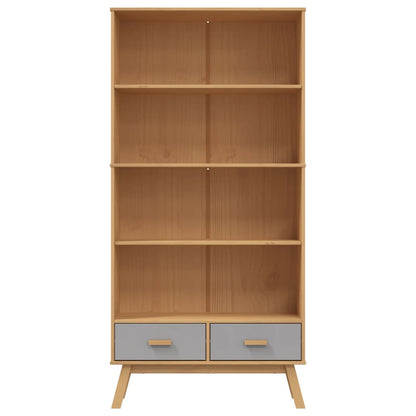 vidaXL Libreria 4 Ripiani OLDEN Grigia e Marrone Legno Massello Pino VIDAXL