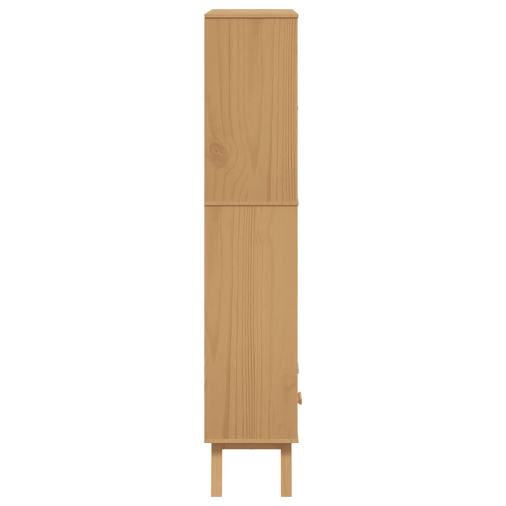 vidaXL Libreria 4 Ripiani OLDEN Grigia e Marrone Legno Massello Pino VIDAXL