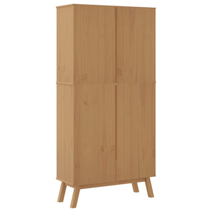 vidaXL Libreria 4 Ripiani OLDEN Grigia e Marrone Legno Massello Pino VIDAXL