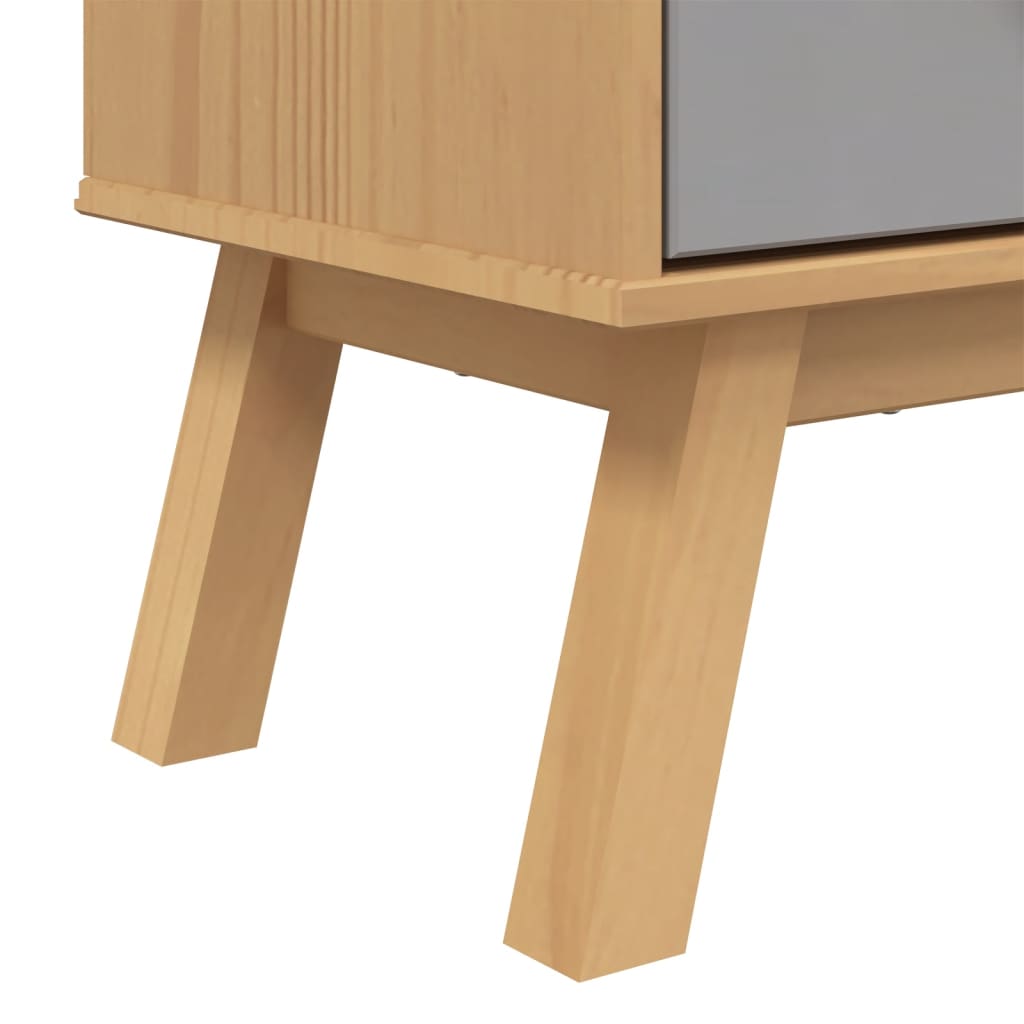 vidaXL Libreria 4 Ripiani OLDEN Grigia e Marrone Legno Massello Pino VIDAXL