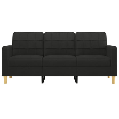 vidaXL Divano a 3 Posti Nero 180 cm in Tessuto