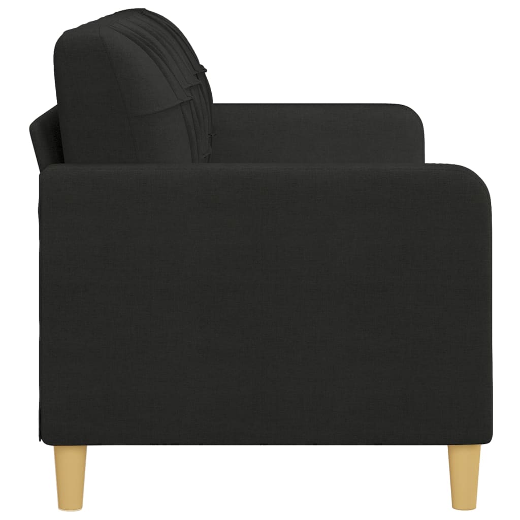 vidaXL Divano a 3 Posti Nero 180 cm in Tessuto