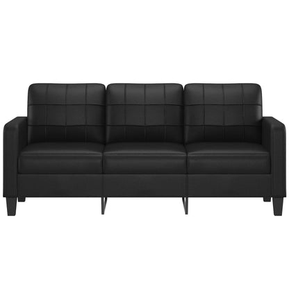 vidaXL Divano a 3 Posti Nero 180 cm in Similpelle