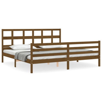vidaXL Giroletto senza Materasso Ambra 200x200 Legno Massello