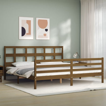 vidaXL Giroletto senza Materasso Ambra 200x200 Legno Massello