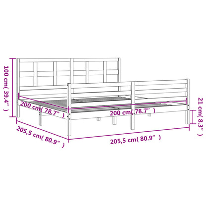 vidaXL Giroletto senza Materasso Ambra 200x200 Legno Massello