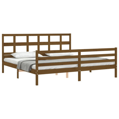 vidaXL Giroletto senza Materasso Ambra 200x200 Legno Massello