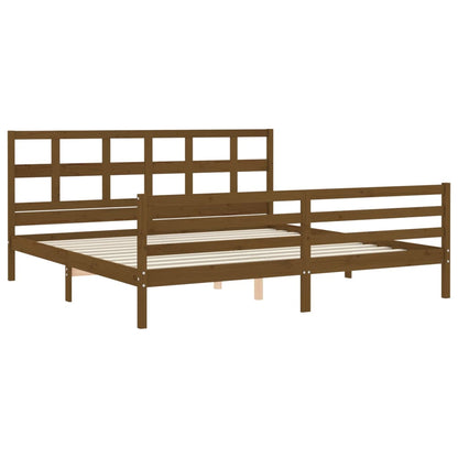 vidaXL Giroletto senza Materasso Ambra 200x200 Legno Massello