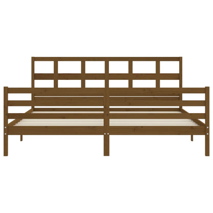 vidaXL Giroletto senza Materasso Ambra 200x200 Legno Massello