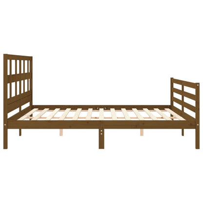 vidaXL Giroletto senza Materasso Ambra 200x200 Legno Massello