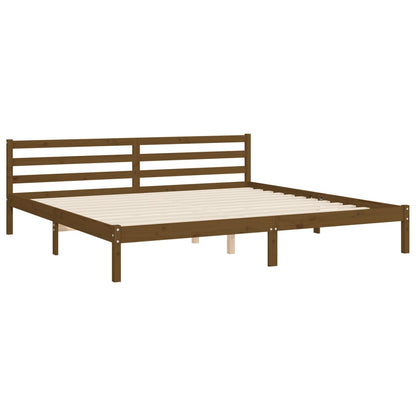vidaXL Giroletto senza Materasso Ambra 200x200 Legno Massello
