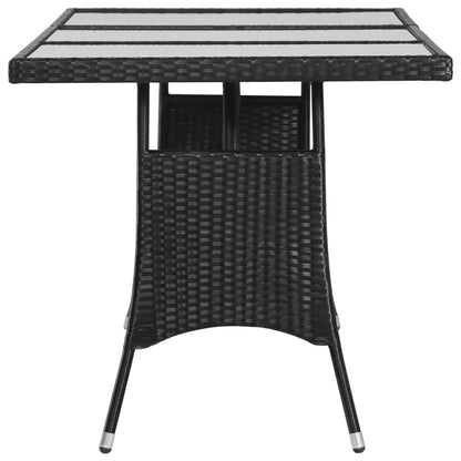 vidaXL Tavolo da Giardino Nero 170x80x74 cm in Polyrattan