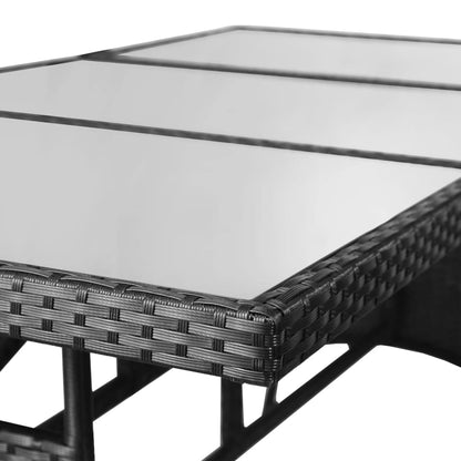 vidaXL Tavolo da Giardino Nero 170x80x74 cm in Polyrattan