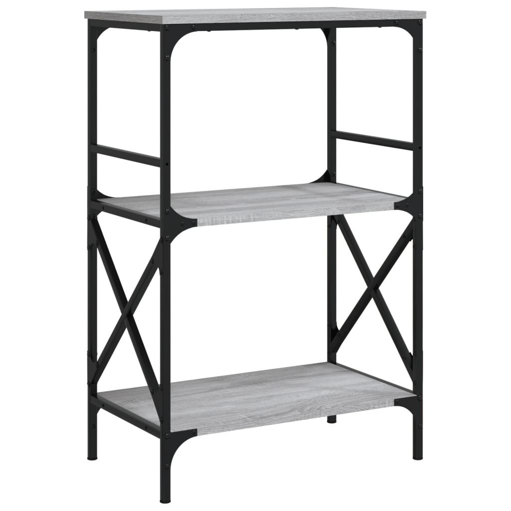 vidaXL Libreria 3 Ripiani Grigio Sonoma 59x35x90,5cm Legno Multistrato VIDAXL