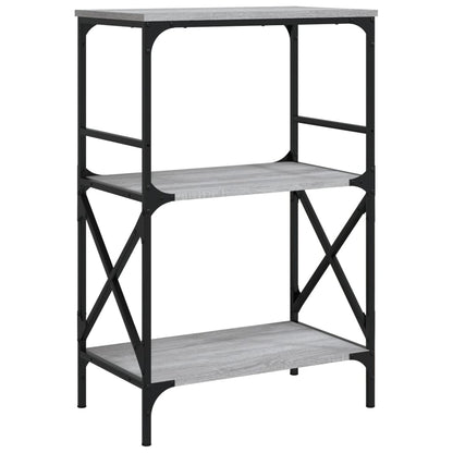 vidaXL Libreria 3 Ripiani Grigio Sonoma 59x35x90,5cm Legno Multistrato VIDAXL