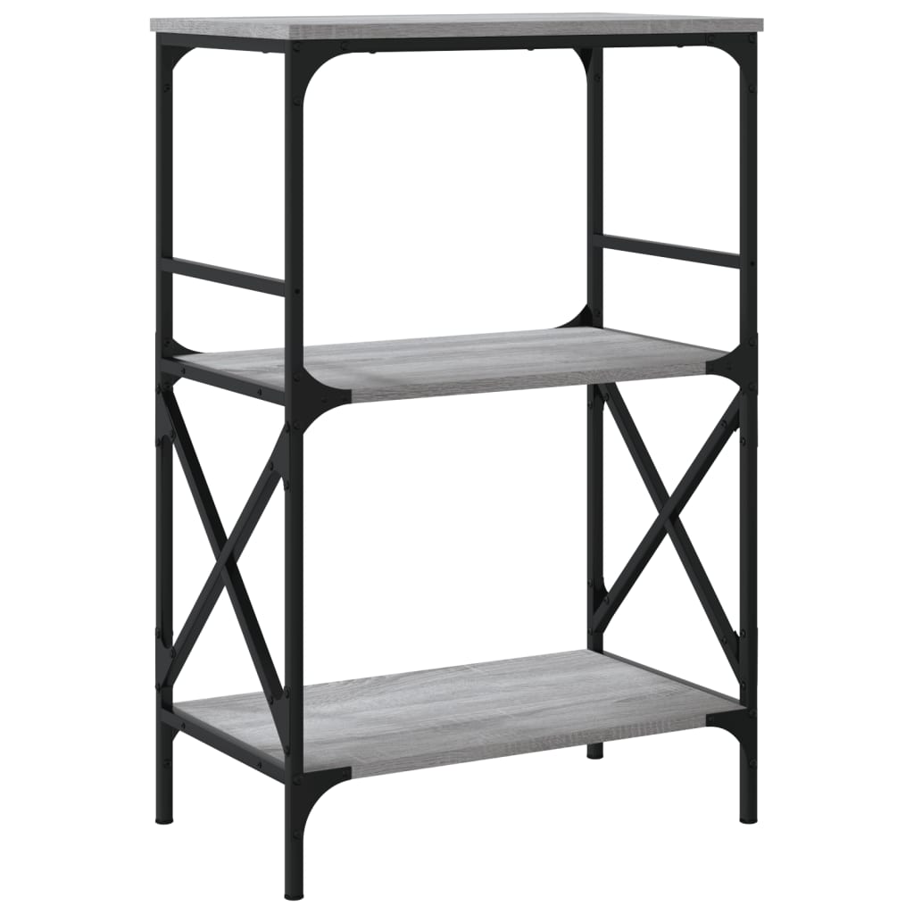 vidaXL Libreria 3 Ripiani Grigio Sonoma 59x35x90,5cm Legno Multistrato VIDAXL