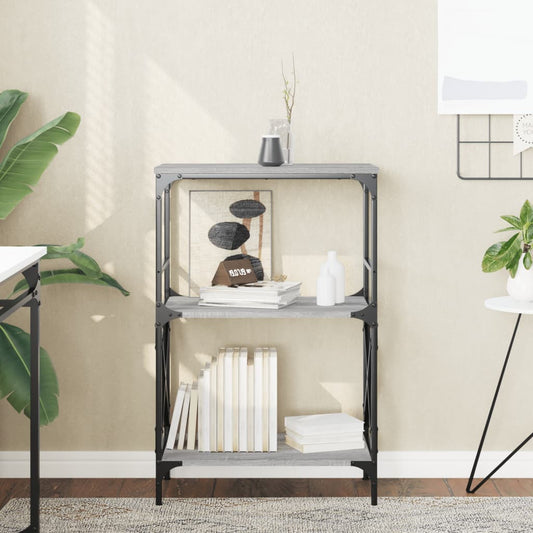 vidaXL Libreria 3 Ripiani Grigio Sonoma 59x35x90,5cm Legno Multistrato VIDAXL