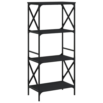 vidaXL Libreria a 4 Ripiani Nera 59x35x132 cm in Legno Multistrato VIDAXL